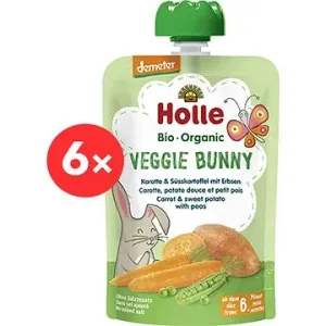 HOLLE Veggie Bunny  BIO pyré mrkev  batáty a hrášek 6× 100 g