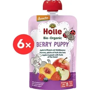 HOLLE Berry Puppy  BIO jablko broskev a lesní plody 6× 100 g