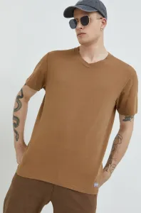 Bavlněné tričko Hollister Co. béžová barva #3442055