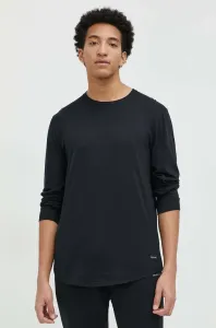 Bavlněné tričko s dlouhým rukávem Hollister Co. černá barva #5405573