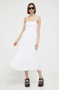 Šaty Hollister Co. bílá barva, midi