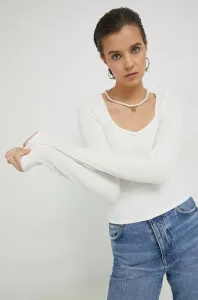 Tričko s dlouhým rukávem Hollister Co. bílá barva #5551334