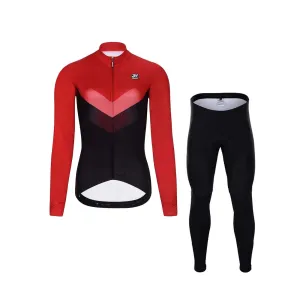 HOLOKOLO Cyklistický dlouhý dres a kalhoty - ARROW LADY WINTER - červená/černá #5287000