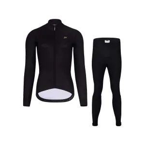 HOLOKOLO Cyklistický dlouhý dres a kalhoty - PHANTOM LADY WINTER - černá #5337403