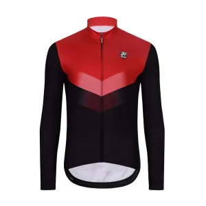 HOLOKOLO Cyklistický dres s dlouhým rukávem zimní - ARROW WINTER - černá/červená 4XL