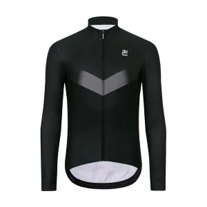 HOLOKOLO Cyklistický dres s dlouhým rukávem zimní - ARROW WINTER - černá/šedá 2XL