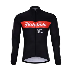 HOLOKOLO Cyklistický dres s dlouhým rukávem zimní - OBSIDIAN WINTER  - červená/černá M