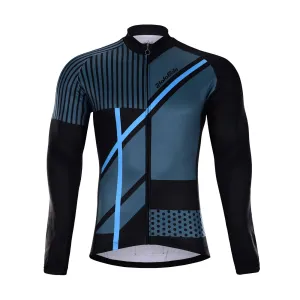 HOLOKOLO Cyklistický dres s dlouhým rukávem zimní - TRACE BLUE WINTER - modrá/vícebarevná/černá S