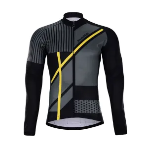 HOLOKOLO Cyklistický dres s dlouhým rukávem zimní - TRACE WINTER  - černá/žlutá XS
