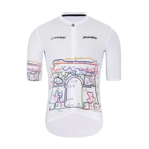 HOLOKOLO Cyklistický dres s krátkým rukávem - MAAPPI II. ELITE - bílá/vícebarevná