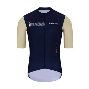 HOLOKOLO Cyklistický dres s krátkým rukávem - VIBES - modrá/ivory XS