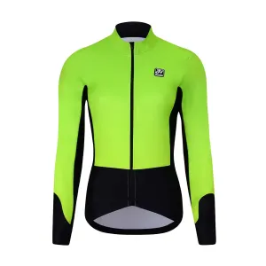 HOLOKOLO Cyklistická zateplená bunda - CLASSIC LADY - černá/žlutá/zelená 2XS