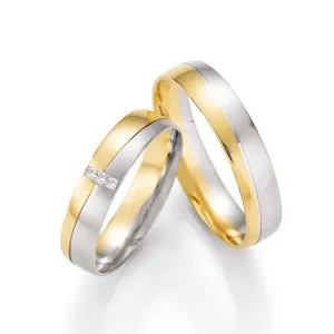 HONEYMOON zlaté snubní prsteny 66/43070-045WG+66/43080-045WG #4545239
