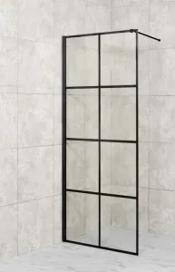 HOPA Walk-in sprchový kout ALBOX BLACK BARVA rámu Černá, Rozměr A 100 cm, Rozměr C 200 cm, Směr zavírání Univerzální Levé / Pravé, Výplň Malované bezpečnostní sklo 6 mm OLBALBO100BC
