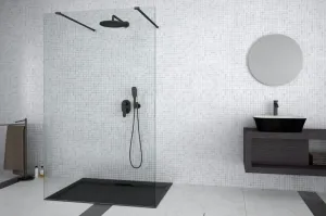 HOPA Walk-in sprchový kout AVEO DUE BLACK BARVA rámu Černá, Pevná stěna Bez pevné stěny, Rozměr A 120 cm, Rozměr C 195 cm, Výplň Čiré bezpečnostní sklo 8 mm BCAVEODUE120BL