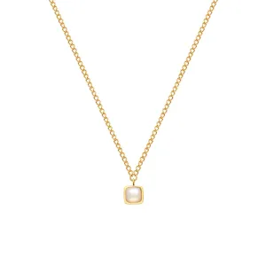 Hot Diamonds Jemný pozlacený náhrdelník s perletí a diamantem Gemstones DN198 #6092665