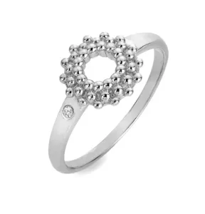 Hot Diamonds Krásný stříbrný prsten s diamantem Blossom DR278 55 mm #6092530