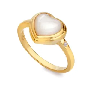 Hot Diamonds Pozlacený prsten s diamantem a perletí Jac Jossa Soul DR284 56 mm