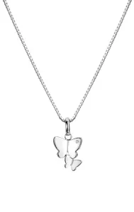 Hot Diamonds Půvabný stříbrný náhrdelník s diamantem Flutter DP912 (řetízek, přívěsek)