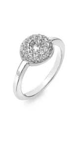 Hot Diamonds Třpytivý stříbrný prsten s diamantem a topazy Forever DR245 60 mm