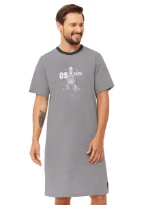 Pánská noční košile s obrázkem Paul 1333 Hotberg Barva/Velikost: šedá melír / XXL
