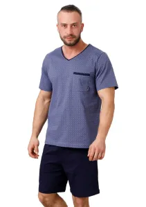 Pánské pyžamo Carl s kraťasy HOTBERG Barva/Velikost: granát (modrá) / XL