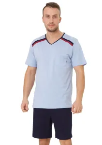Pánské pyžamo Olo Big 327 HOTBERG Barva/Velikost: modrá světlá / 3XL