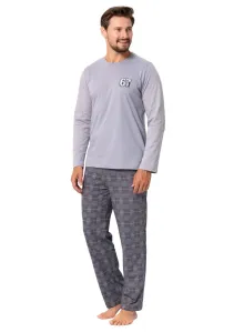 Pánské pyžamo s obrázkem Parker 1394 HOTBERG Barva/Velikost: šedá světlá / XL
