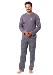 Pánské pyžamo s obrázkem Parker 1394 HOTBERG Barva/Velikost: šedá / XL
