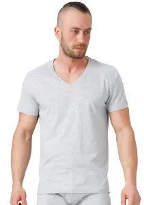 Pánské jednobarevné tričko s krátkým rukávem HOTBERG Barva/Velikost: světlý melír / L/XL