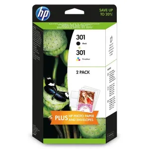HP N9J72AE - originální cartridge HP 301, černá + barevná, 3ml/6ml #16719
