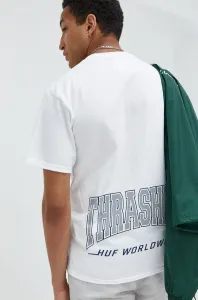 Bavlněné tričko HUF X Trasher bílá barva, s potiskem