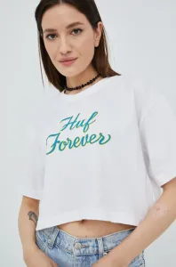 Bavlněné tričko HUF bílá barva #5796179