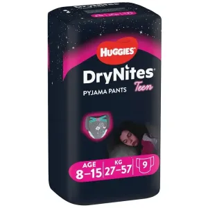 HUGGIES® DryNites Kalhotky plenkové jednorázové pro dívku 8-15 let (27-57 kg) 9 ks