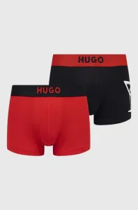 Boxerky HUGO 2-pack pánské, červená barva