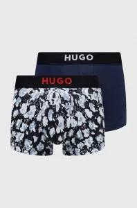 Boxerky HUGO 2-pack pánské, tyrkysová barva