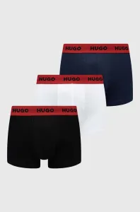Boxerky HUGO 3-pack pánské, černá barva #4204243