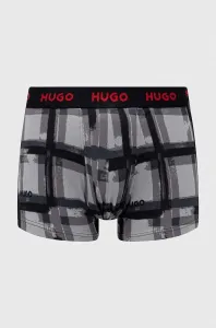Boxerky HUGO 3-pack pánské, šedá barva #6132529