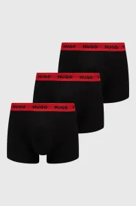 Boxerky HUGO (3-pak) pánské, černá barva #5583303