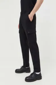 Kalhoty HUGO pánské, černá barva, jednoduché
