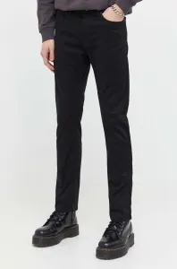 Kalhoty HUGO pánské, černá barva, přiléhavé #6115326