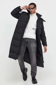 Péřová bunda HUGO pánská, černá barva, zimní