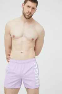 Plavkové šortky HUGO fialová barva