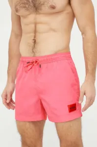 Plavkové šortky HUGO růžová barva #6132443