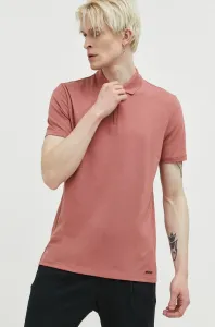 Polo tričko HUGO růžová barva