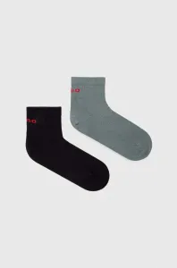 Ponožky HUGO 2-pack pánské, zelená barva #6179150