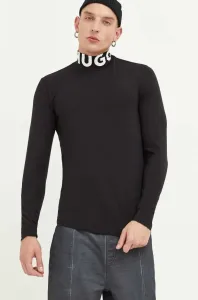 Tričko s dlouhým rukávem HUGO černá barva, s potiskem #5911657