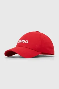 Bavlněná baseballová čepice HUGO růžová barva, s aplikací #6147538