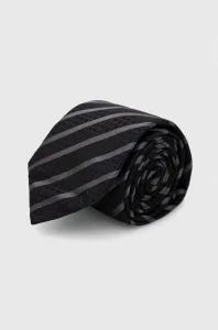 Hedvábná kravata HUGO černá barva #5156034