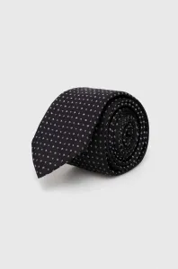 Hedvábná kravata HUGO černá barva #5363142